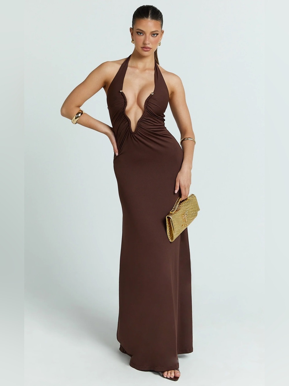 SHOWPO Denise Maxi Dress in Brown 2